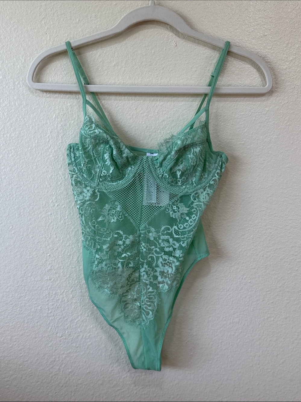 Forever 21 Mint Green Lace Bodysuit Y2K NWT